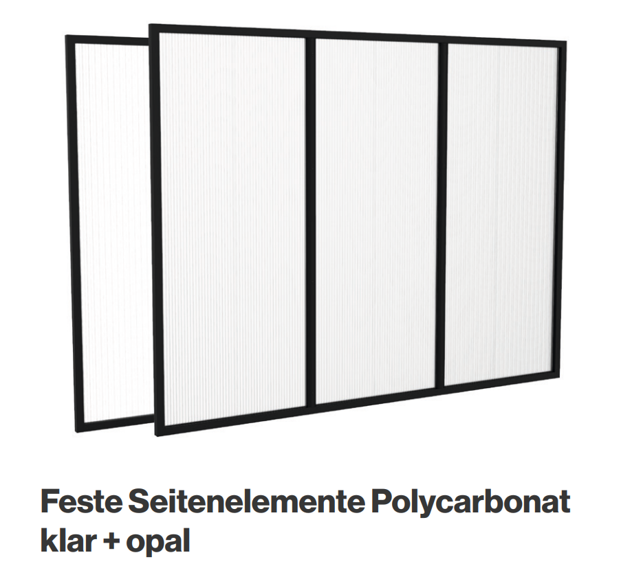 Sichtschutz Polycarbonat klar + opal