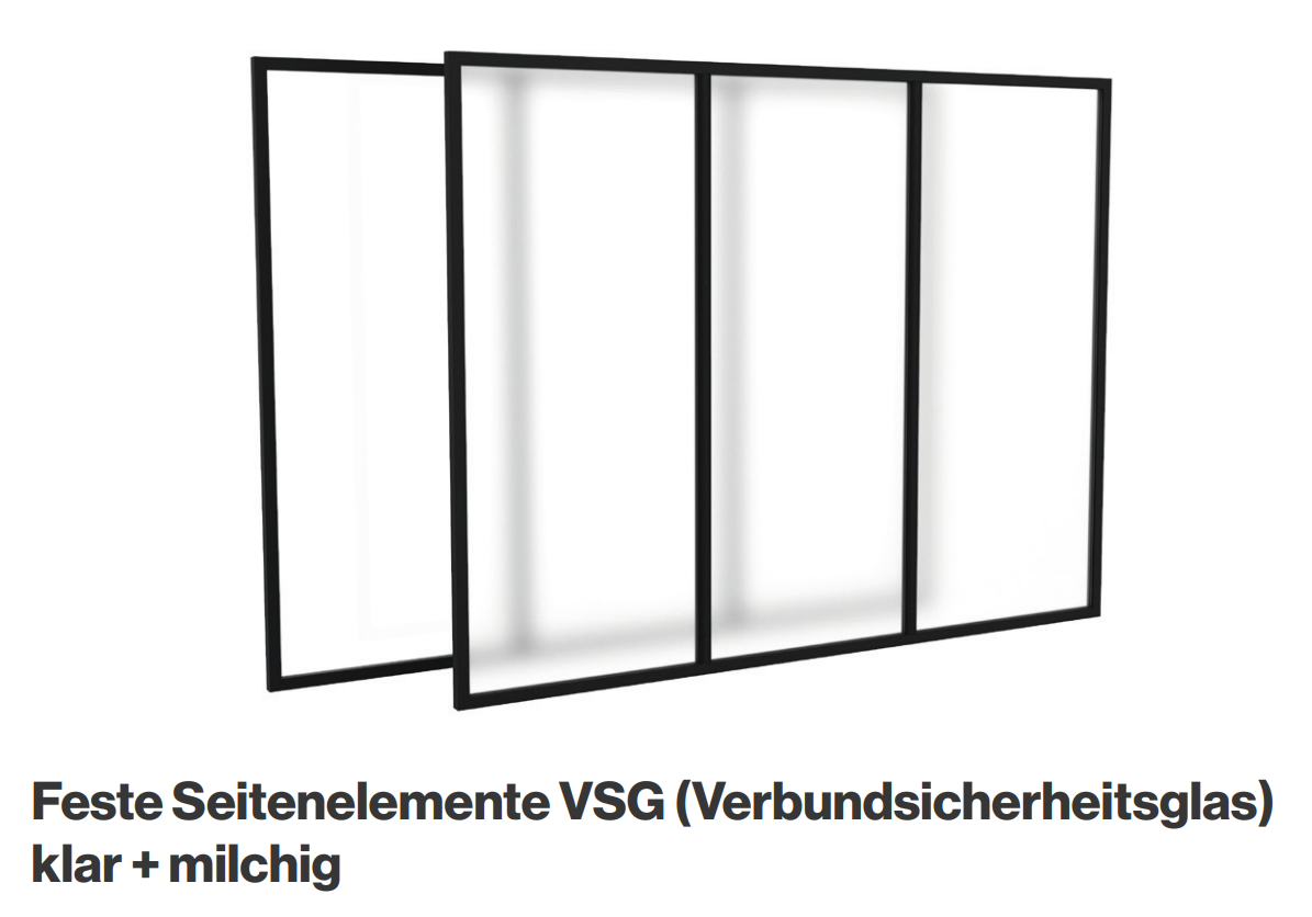 Seitelemente VSG klar + milchig