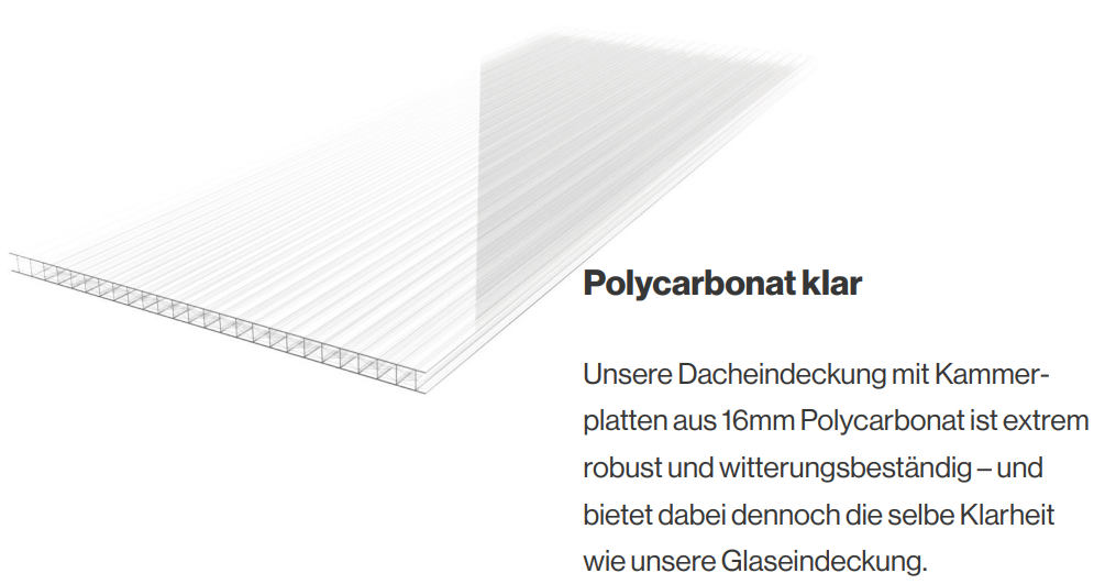 Eindeckung Polycarbonat klar
