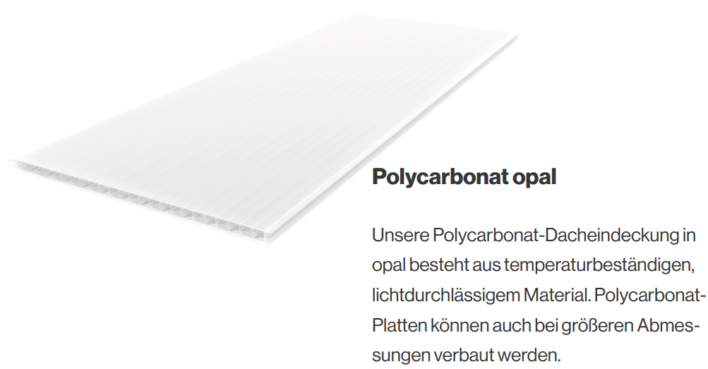 Eindeckung Polycarbonat opal