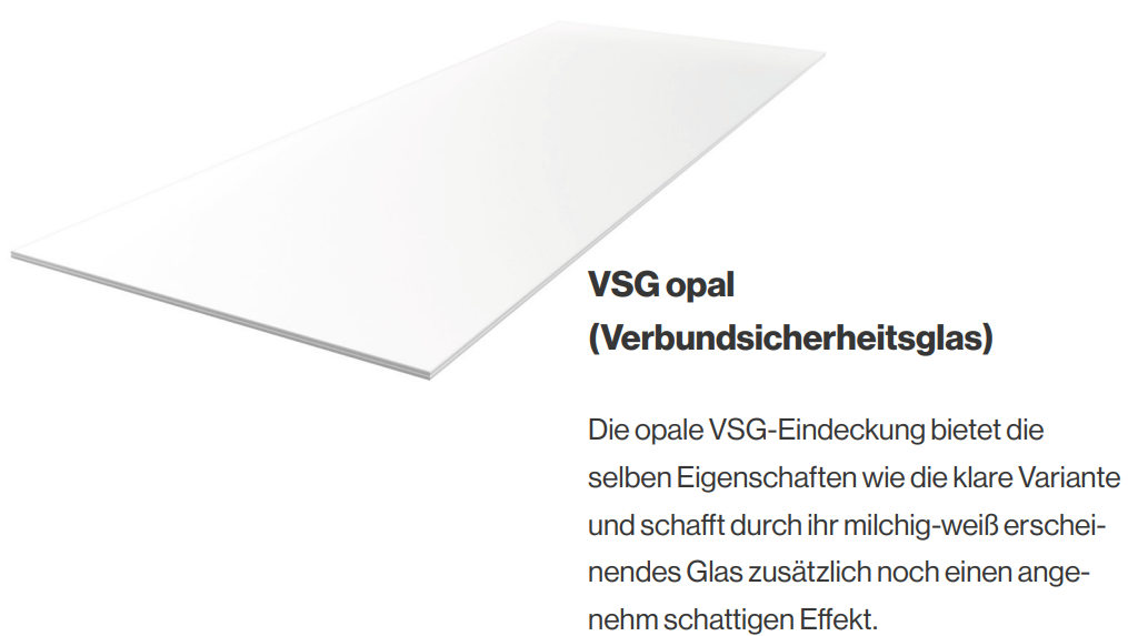 Eindeckung VSG opal